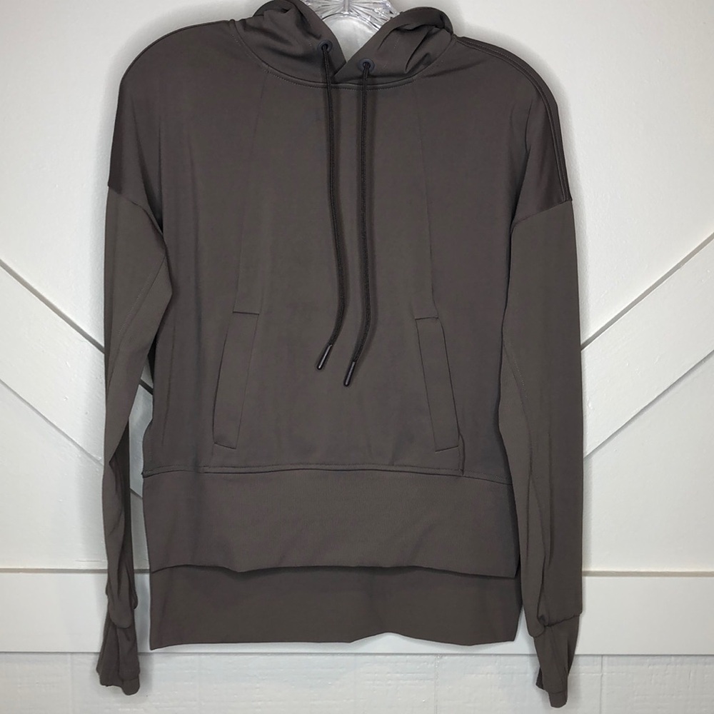 Athleta Women’s XXS Mission Pullover Hoodie Brown Spandex Nylon Blend Athletic